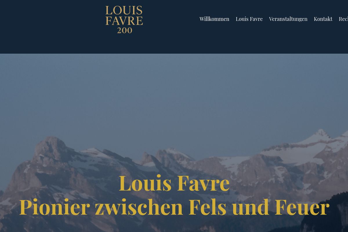 Screenshot der Jubiläumswebsite Favre 200